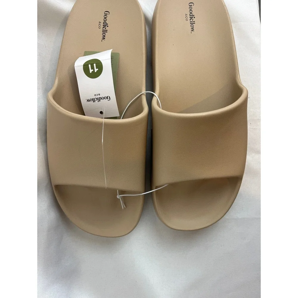 Goodfellow & Co Mens Tan Beige Foam Slide Sandals‎ Size 11 F425071-Q4/25